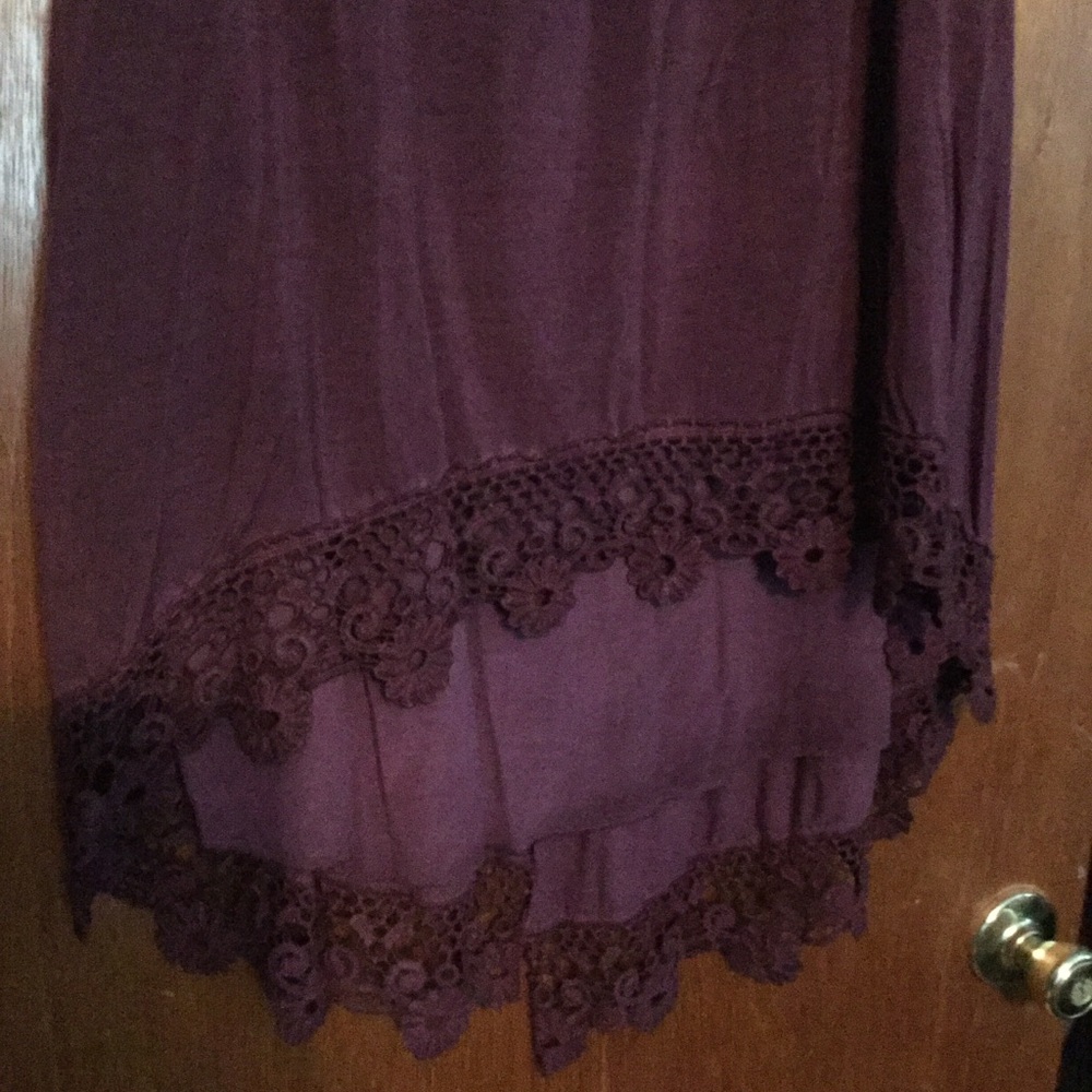Burgundy/purple Long Crocheted Top 2X